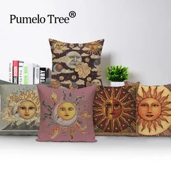 Picasso Plain Cushion Covers Sun Moon God Pillow Case Cover Sun Polyester Yoga Home Decor Rustic Funda Cojin Vintage Kussenhoes