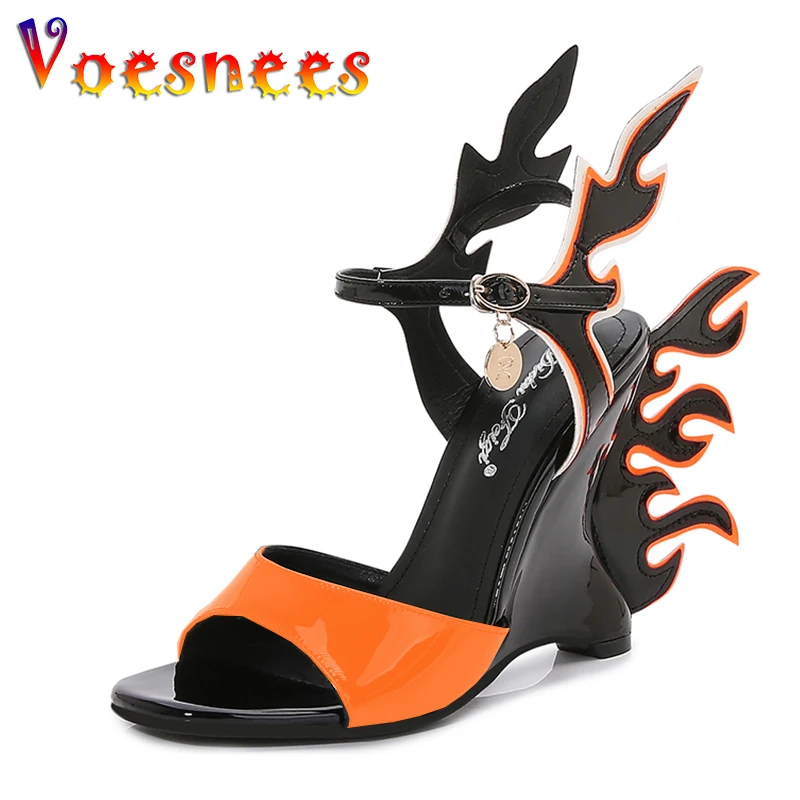 2022 New Stripper High Heels Women Shoes Wedges Sandals Female Performance Dancing Shoes Platform Sexy Party Club Flame Shoes