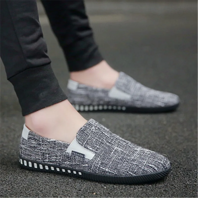 Summer breathable cloth shoes Men\'s Bean leisure shoes Youth lazy footwear Korean fashion canvas shoes