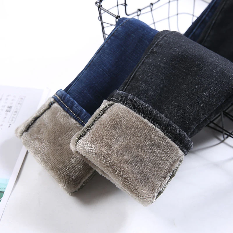 Winter Warm Jeans Woman 2020 High Waist Casual Velvet Ladies Trousers Female Pantalon Denim jeans for Women Pants Plus size