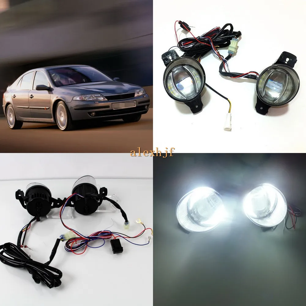 

July King 1600LM 24W 6000K Car LED Q5 Lens Fog Lamp + 1000LM 14W Day Running Lights DRL Case for Renault Laguna II 2001-2004