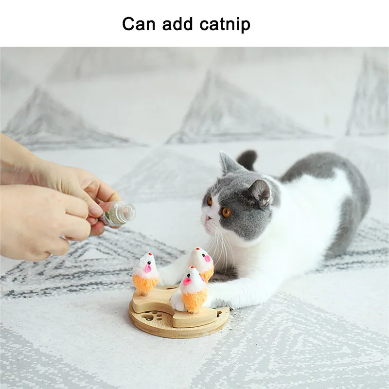 Funny Cat Toy Plush Mouse With Catnip Stimulating Toys For Cat Interactive Scratching Toy Plate Teaser Turntable Kitten Gatos