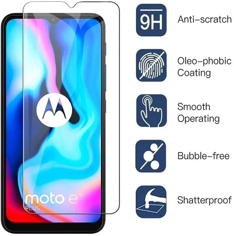 Protecteur d\'écran, Film en verre trempé pour Motorola One Action Fusion Plus Hyper Macro Vision Zoom sur Moto E 2020