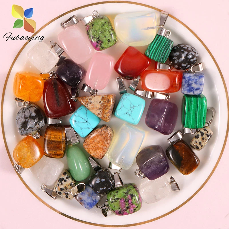 

50PCS Assorted Natural Irregular Shape Crystal Charms Stone Pendants For DIY Jewelry Making Crafts Wholesale Bulk Supplie