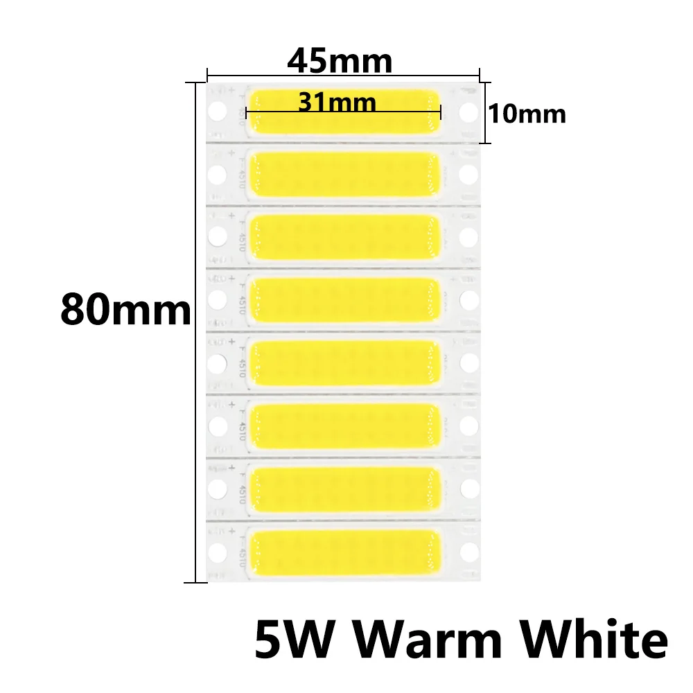 8pcs 1W 3W 5W 300mA COB LED Light Chip 3V 9V 12V 15V 17V For FlashLight Wall  Lamps lights LED Tube DIY