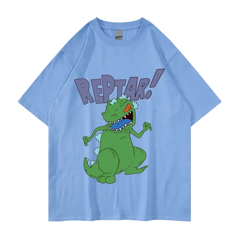 Hip Hop T-shirt Men Funny Cartoon Comics REPTAR Print Tops Tee Summer Casual Hipster High Street Oversized Streetwear Tshirt