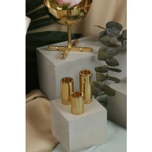 Lukrea Brass Cylinder Candle Holder Barcelona Small size