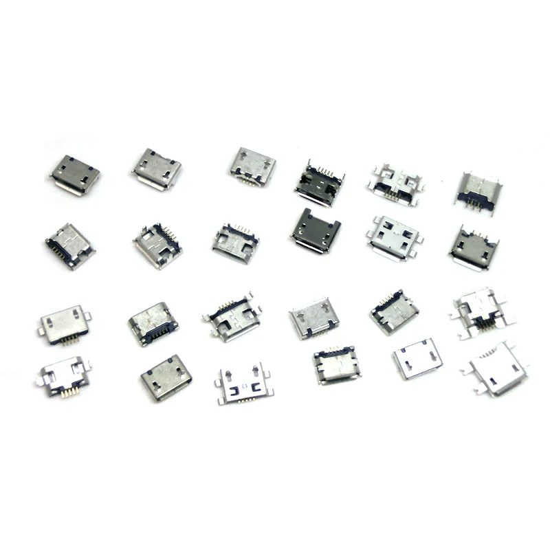 60pcs/lot 5 Pin SMT Socket Connector Micro USB Type B Female Placement 12 Models SMD DIP Socket Connector