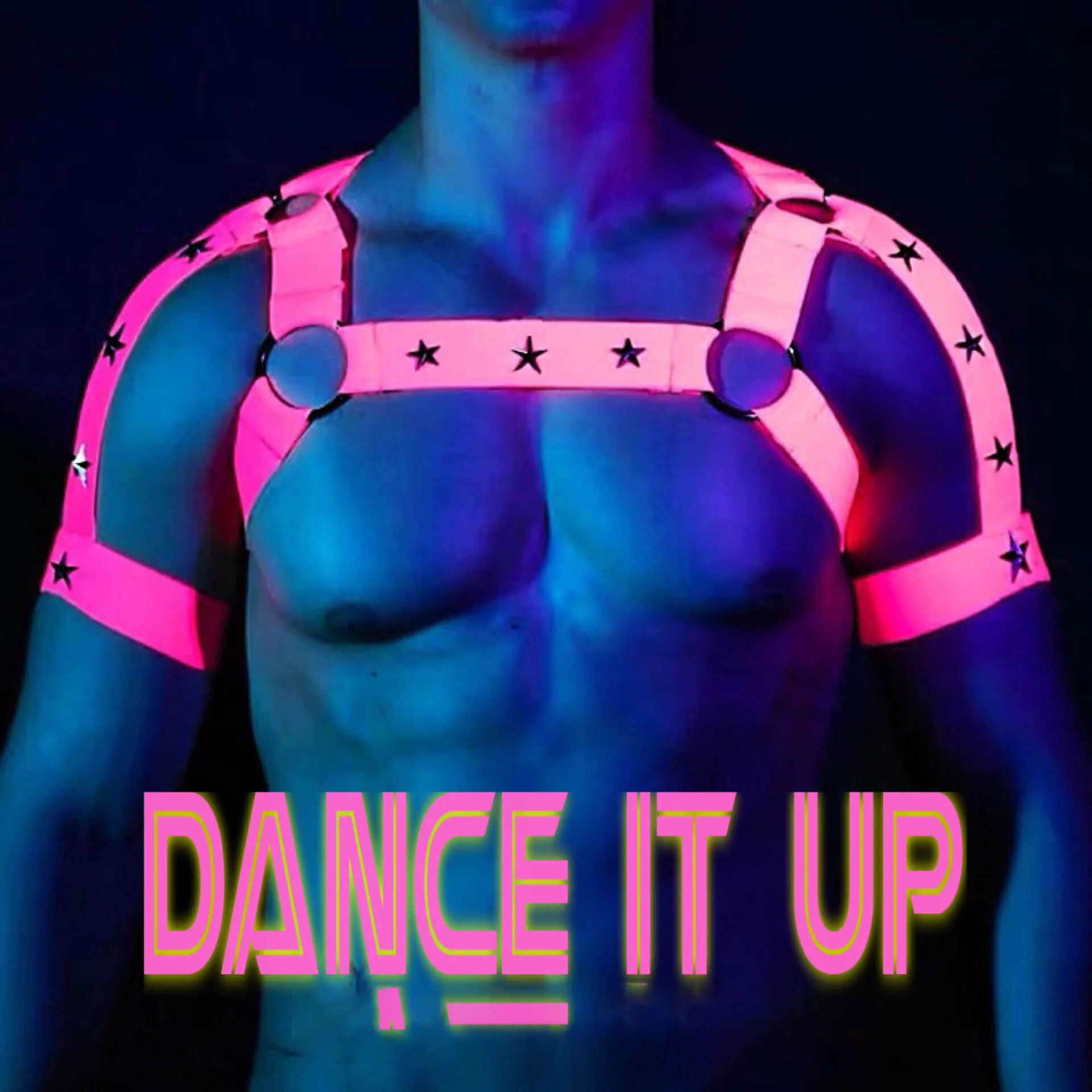 Phosphor powder elastic bandage, hollow strap, chest strap, stage sports sexy nightclub DJ male bar costume