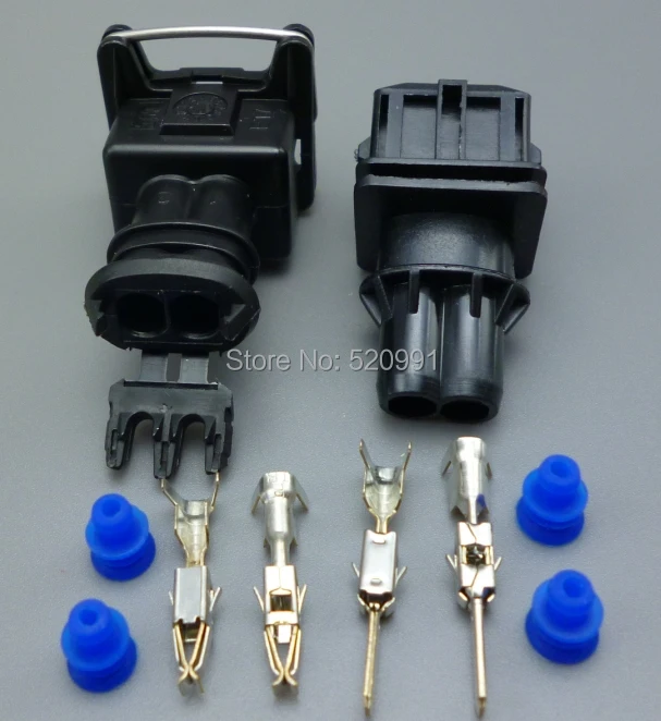 shhworldsea 2pin male female plug electrical auto connector Car fuel injector connector 106462-1 EV1 282762-1