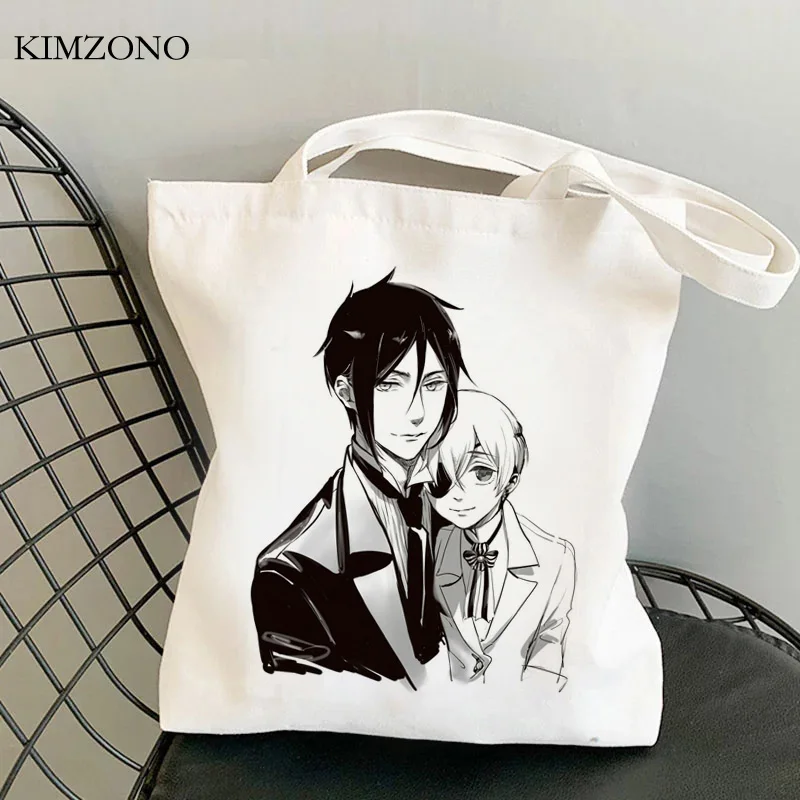 Black Butler shopping bag bolsas de tela shopper cotton tote bolso canvas bag bolsa compra jute sac toile