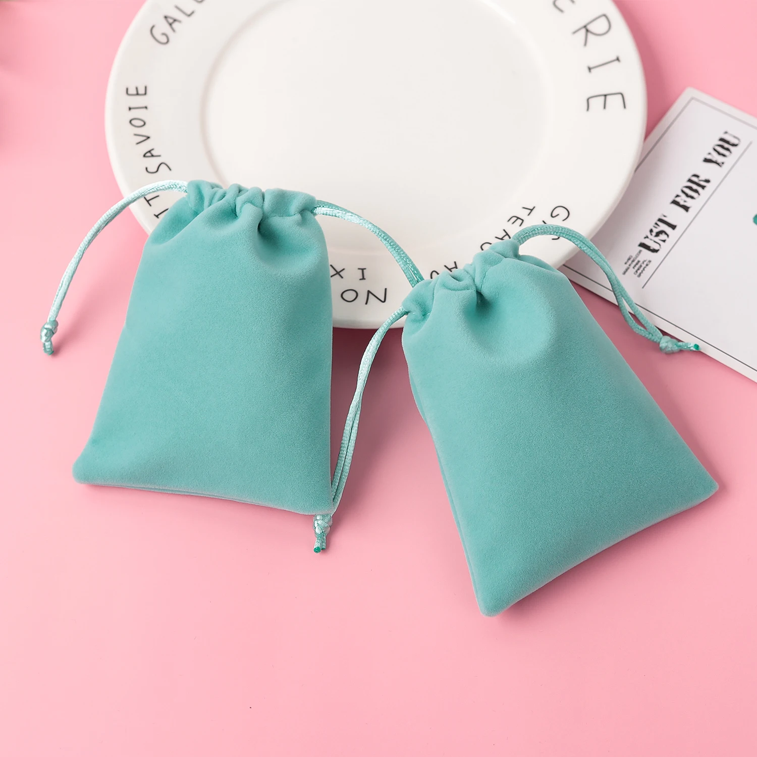 10 Stück Samt-Geschenktüten mit Kordelzug, Schmuckverpackungsbeutel für Hochzeit, Weihnachten, Party, Dekoration, Wimpern, Make-up-Aufbewahrungsbeutel – Detail 2