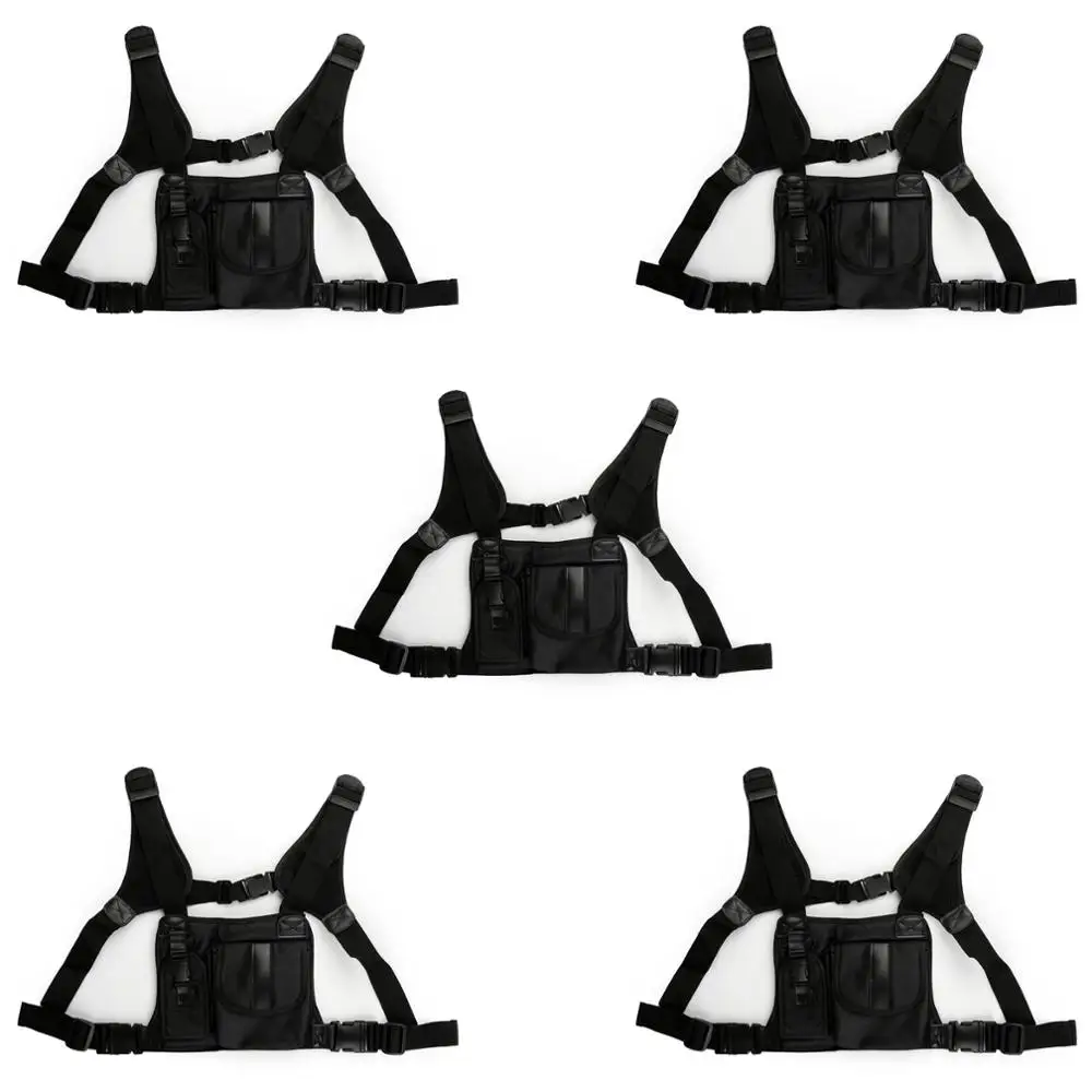 

Artudatech 5PCs Universal Chest Pocket Pack Handset Radio Holder Bag For Baofeng For Kenwood Walkie Talkie Accessories