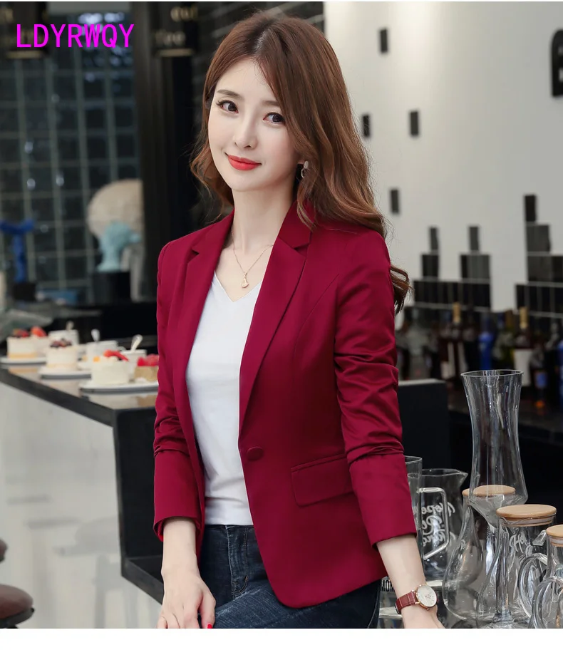 2020 new autumn Korean version of the women\'s self-cultivation of the skinny casual jacket red suit female Regular  Full