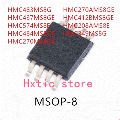 10 piezas HMC483MS8G HMC437MS8GE HMC574MS8E HMC484MS8GE HMC270MS8GE HMC270AMS8GE HMC412BMS8GE HMC208AMS8E HMC349MS8G IC