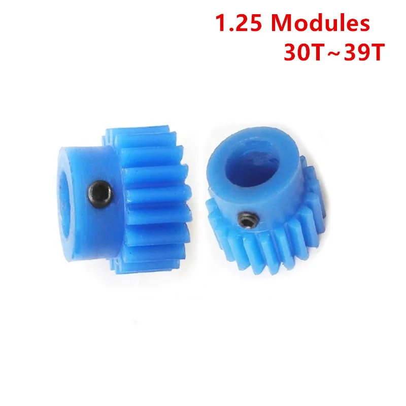 1.25 Modules 30T-39T Tooth Blue MC Nylon Hole 4/5/6/6.35/7/8/9/10/11/12mm Self-lubricating High Endurance Small Gear