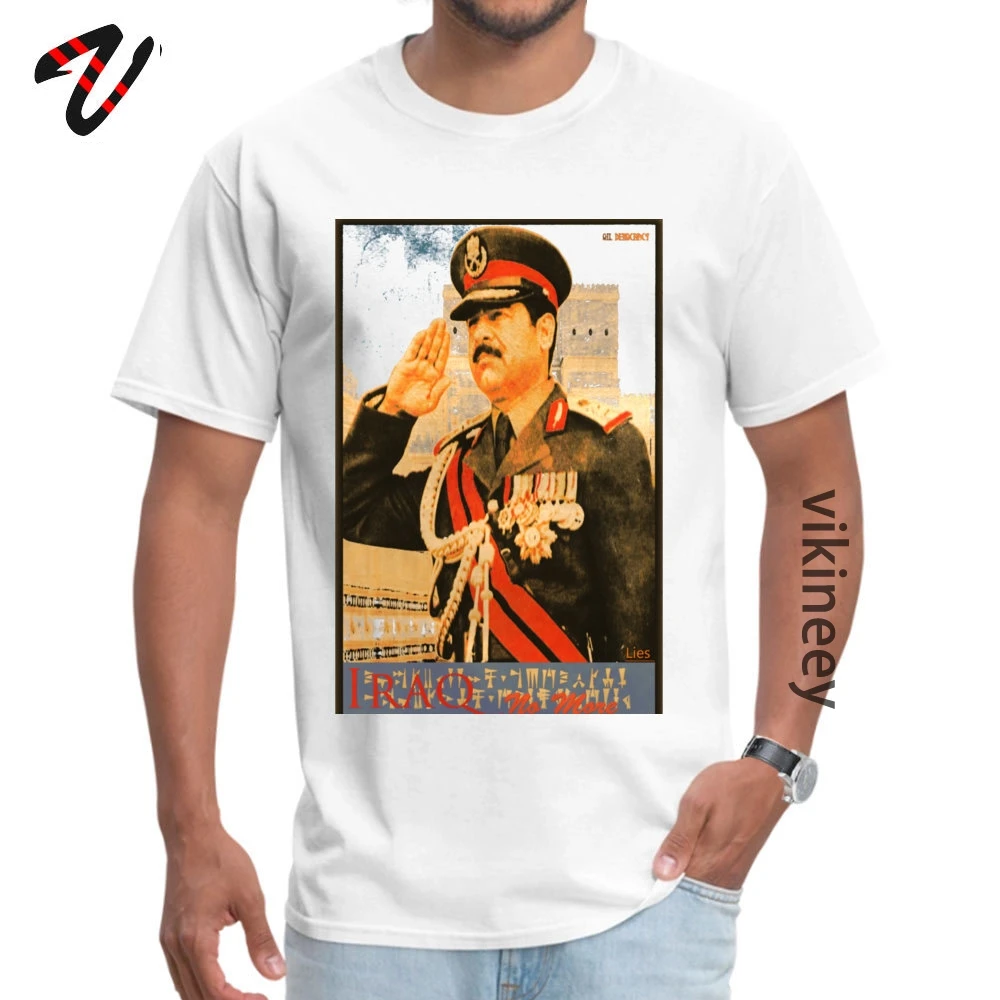 On Sale Saddam Propaganda Printed T Shirt Crewneck Urban Mens Tops Shirts Scout Sleeve Father Day Printed Tops & Tees