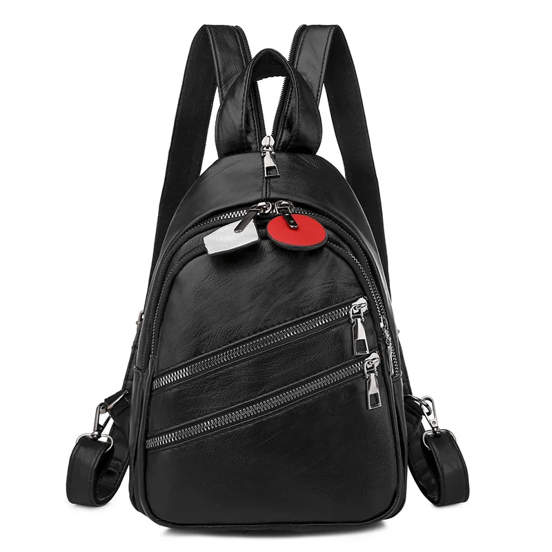 

Female Backpack Designer High Quality PU Leather Fashion School Bags Girl Bagpack Multifunction Shoulder Bags small Daypack