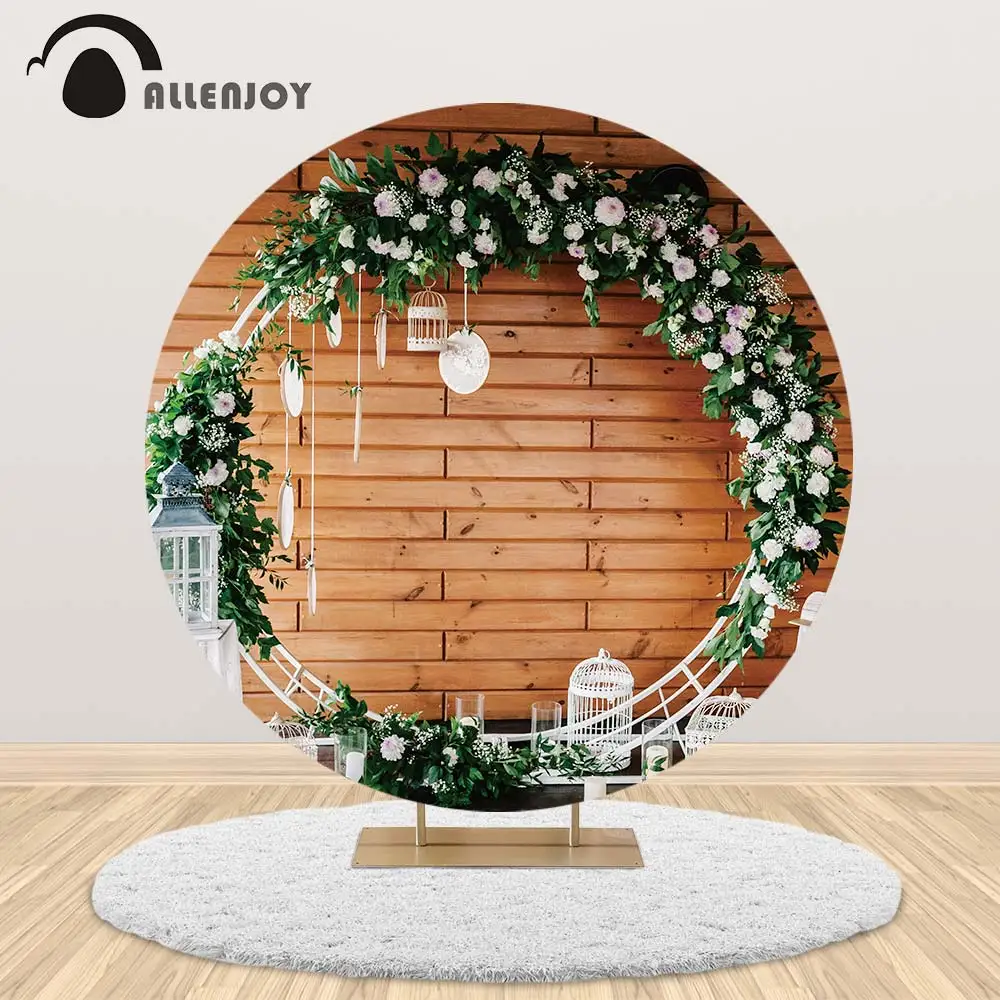 

Allenjoy Свадебные цветы цветочный фон день рождения Круг Круглый фон Обложка Свадебная помолвка селфи фотобудка домашний декор