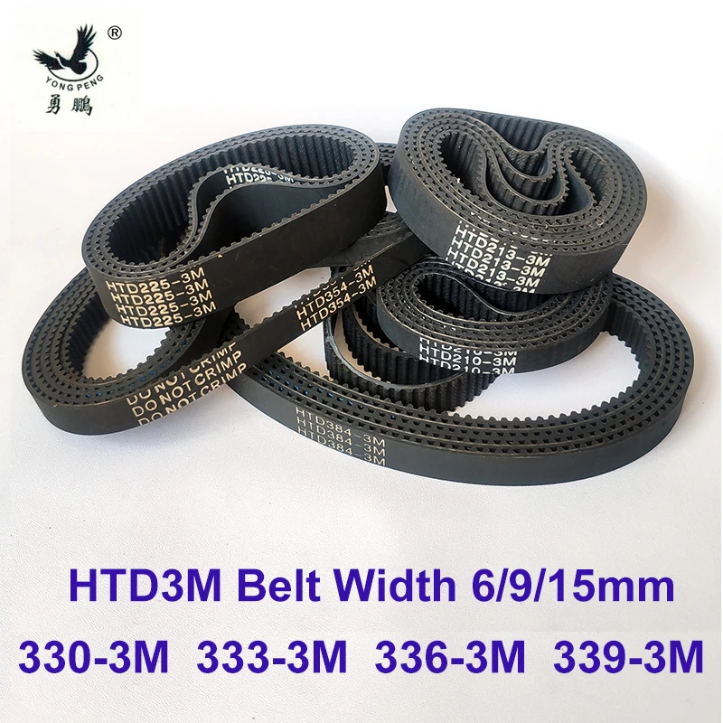 

HTD3M Arc Timing Belt C= 330 333 336 339mm Width 6/9/15mm 330-3M 333-3M 336-3M 339-3M Synchronous Rubber HTD 3M S3M CNC 3D