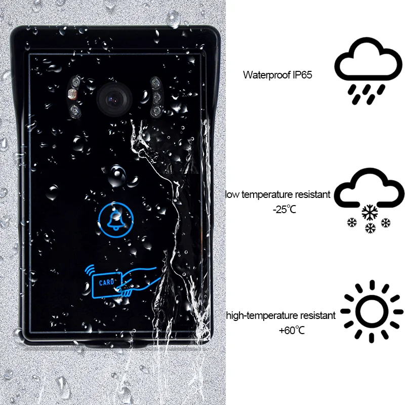 Vigtech Video Door Phone Intercom System waterproof Outdoor Camera /CMOS IR Night Vision For home/apartment Free Shipping