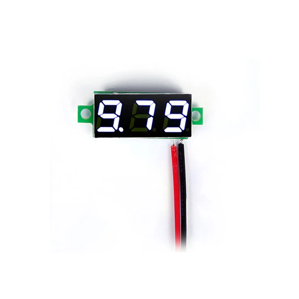 

Taidacent Mini 2 Wire 0.28 DC Voltmeter DC2.5-30V Small Car Motorcycle Battery Voltage Meter with Reverse Connection Protection