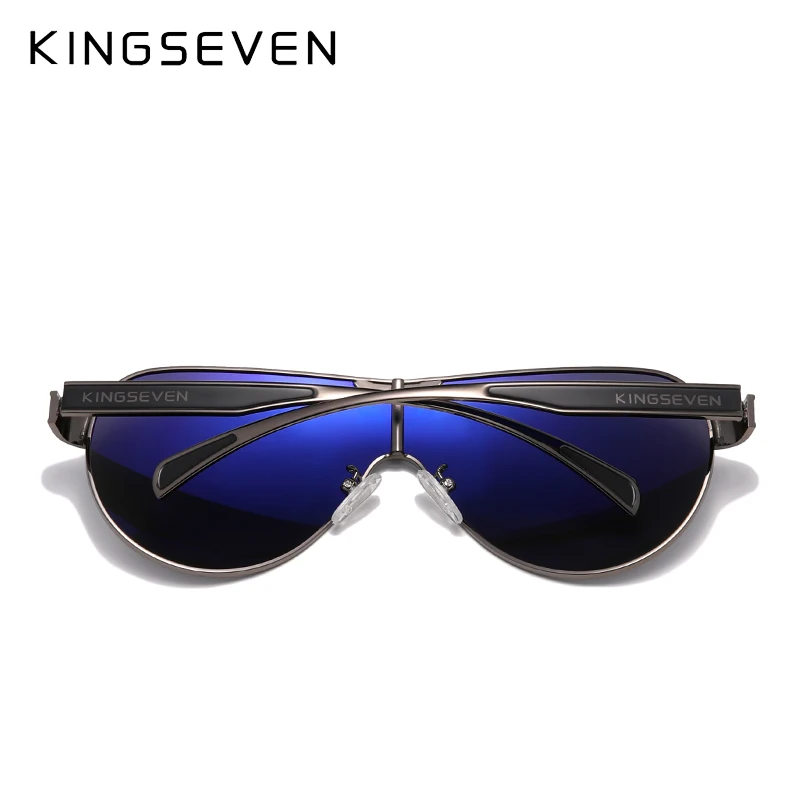 Kingseven-óculos de sol unissex n7762, modelo novo, polarizado, lente espelhada, proteção uv, aço inoxidável