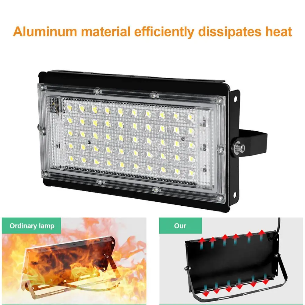 50W 100W LED Flood Light 180-240V Cool White Garage Lights Outdoor Waterproof Floodlights For Garden Street Warehouse Workshop