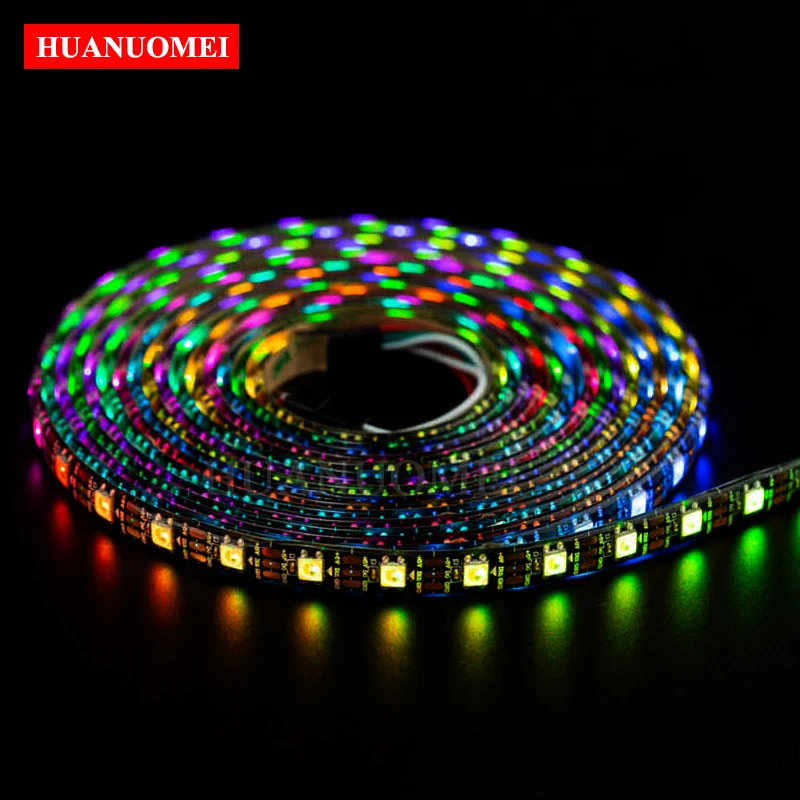 5V 60LEDs/m SK6812 RGBW RGB+Cold/Natural/Warm White LED Pixel Strip Waterproof IP65 Addressable Flexible Tape TV Light Black PCB