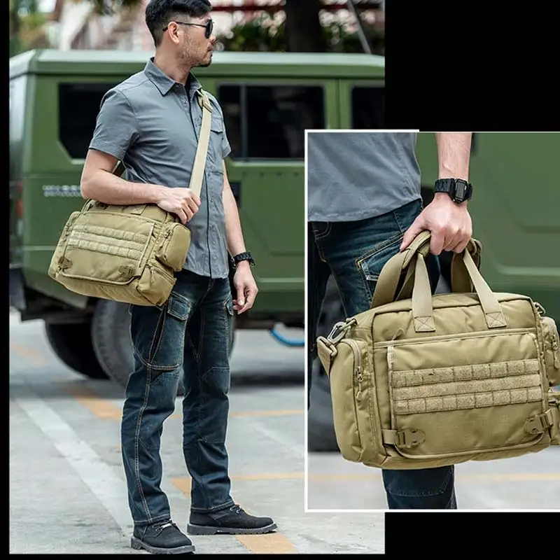 14inch Laptop Bag Tactical Bags Camouflage Camping Hiking Shoulder Travel Outdoor Molle Bag Sport Fishing Messenger Crossbody