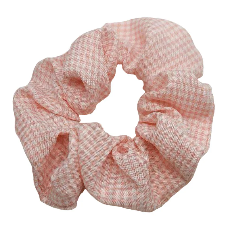 Woman Check Design Hair Ties Scrunchies Girls Plaid Elastic Hairband Hair Accessories Rope Headwear Rubber Band Ponytail Holders