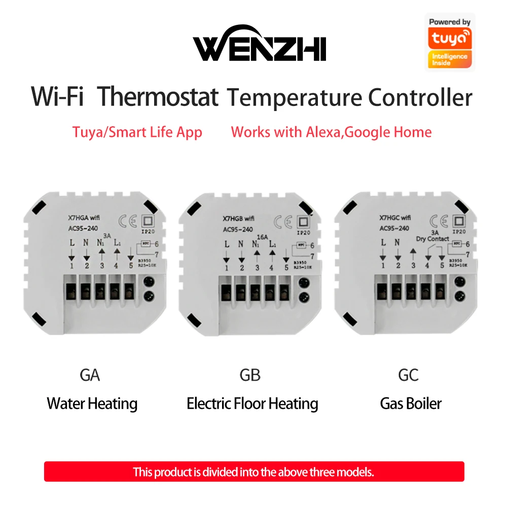 Imagem -04 - Wifi Termostato Controlador de Temperatura Água Piso Elétrico Aquecimento Caldeira Gás Tuya Vida Inteligente App Funciona com Alexa Google Casa