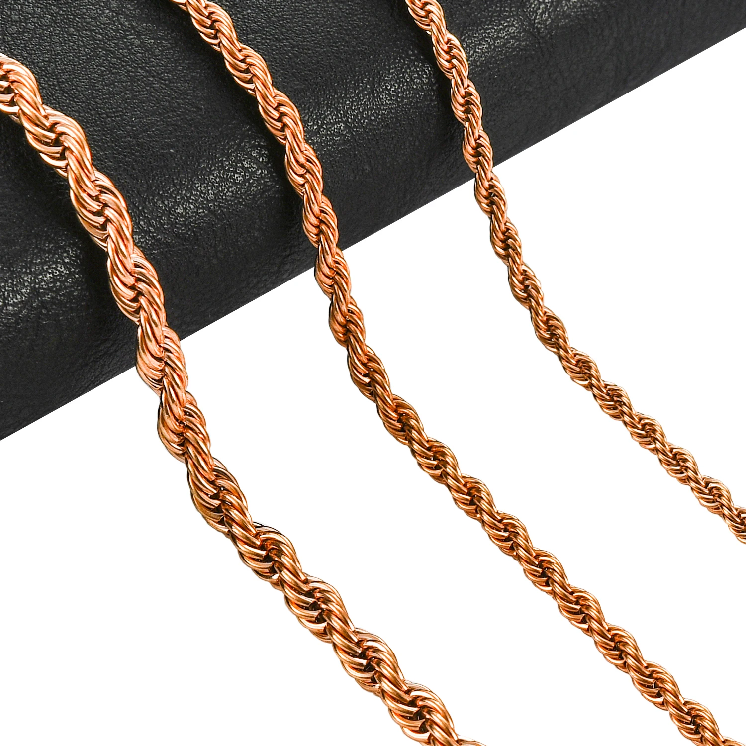 Stainless Steel Twist Rope Chains Men Women Rose Gold Color Plated Necklace Choker High Quality Jewelry Gifts 2/3/4mm Wide