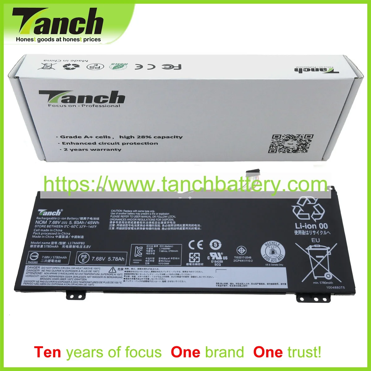 

Tanch Laptop Battery for LENOVO 5B10Q16067 3ICP4/41/110 5B10W67403 Air 14 Yoga 530 530S Ideapad -15IKB 7.68V 4cell