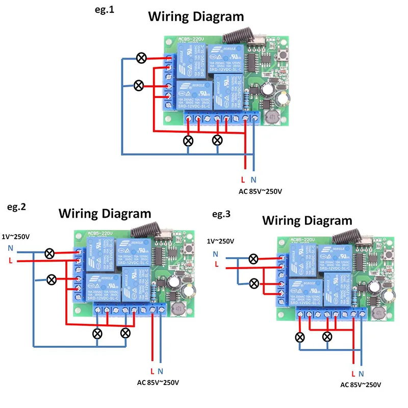 433 433mhzのユニバーサルワイヤレスリモコンac 110v 220v 10Amp 2200ワット4CHリレー受信機モジュールrfスイッチゲートガレージオープナー