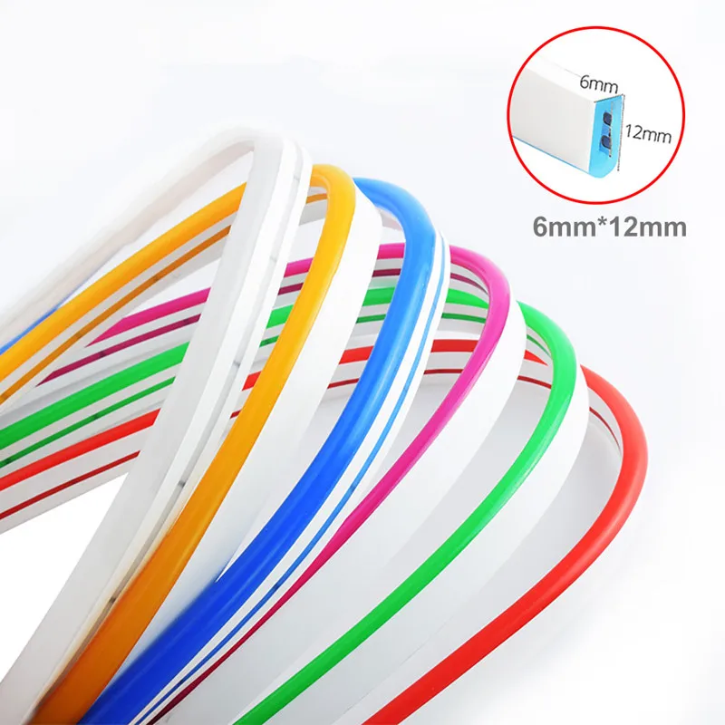 5V 12V 24V Led Neon Strip Light Sign Rope Flexible Tape Soft Bar Silicon Tube Waterproof 2835 White Yellow Red Green Blue Pink