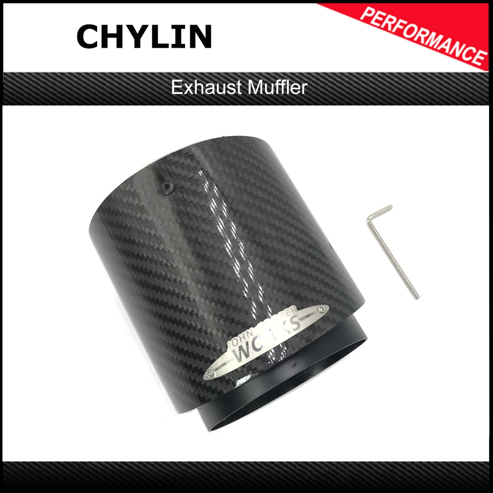 Black Chrome and Carbon Fiber Muffler Tip Fit for Mini Cooper Exhaust Tip R55 R56 R57 R58 R59 R60 R61 F54 F55 F56 F57 F60