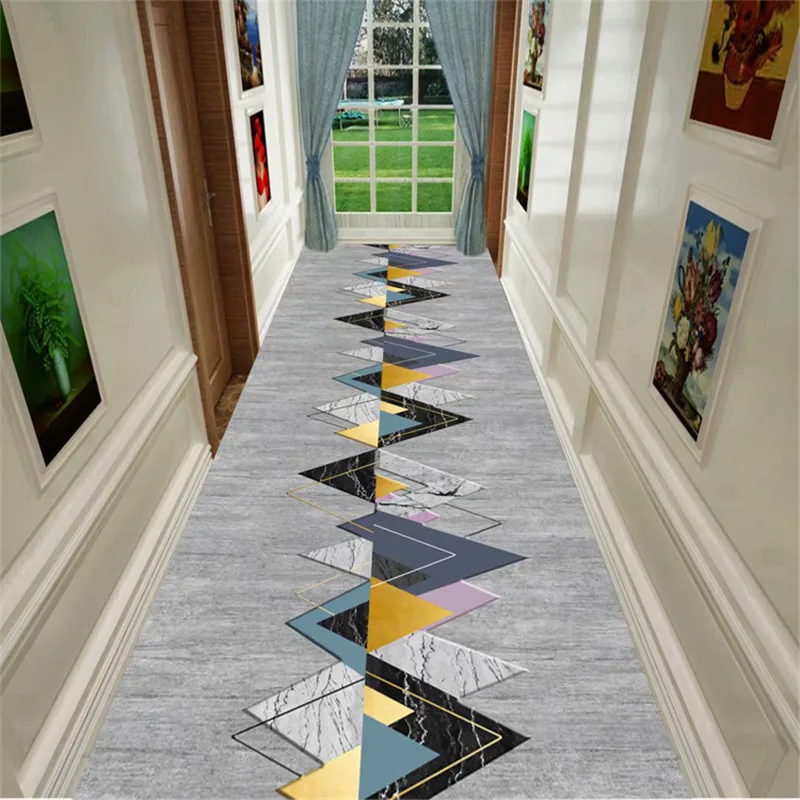 Nordic Geometric Carpet for Home Entrance, Hallway Rug, Stair Carpet, Long Kitchen Mat, Corridor Carpets, Hotel Aisle Floor Mat