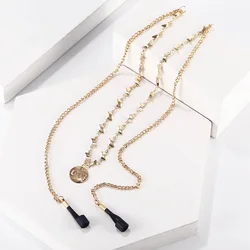 Anti-Lost Ear Clip Bluetooth Earphone Holders Accessories Love pendant Chain necklace Gold Chain Earrings for Airpods 1 2 3