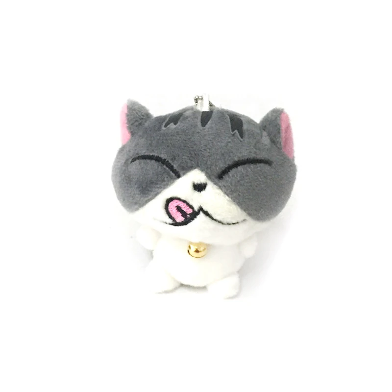 Cute Girl Plush Tabby Cat Keychain Women Mini Chi\'s Sweet Kitty Key Chain On Bag Car Trinket Doll Jewelry Wedding Party Toy Gift