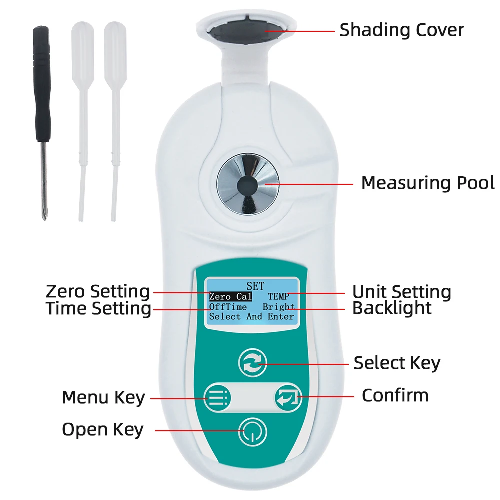 0-53% Digital Brix rifrattometro succo miele Test Meter fluido Brix rifrattometro succo contenuto di zucchero strumento di misurazione 40% di sconto