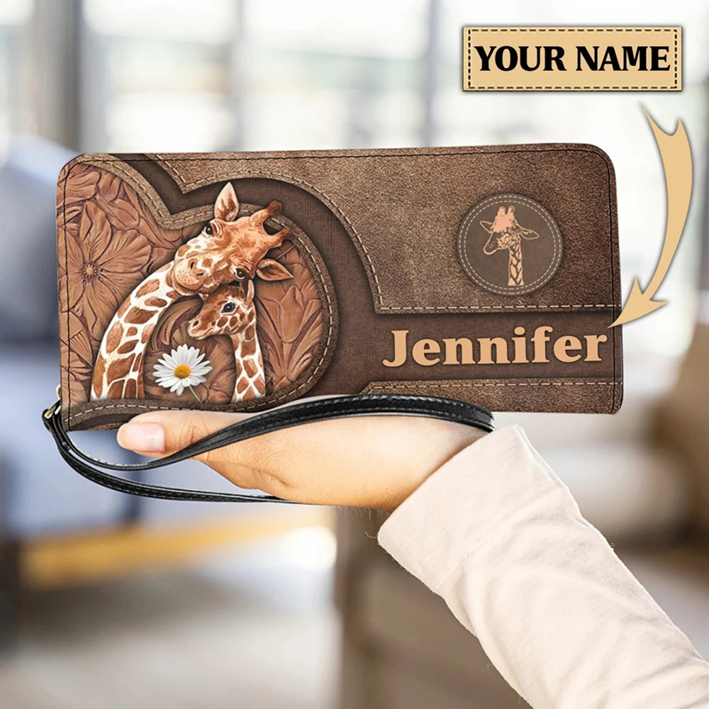 Cute Giraffe Pattern Women Wallet PU Leather Purse 2023 Hot Female Long Pouch Handbag For Woman Coin Purse Card Holders Clutch