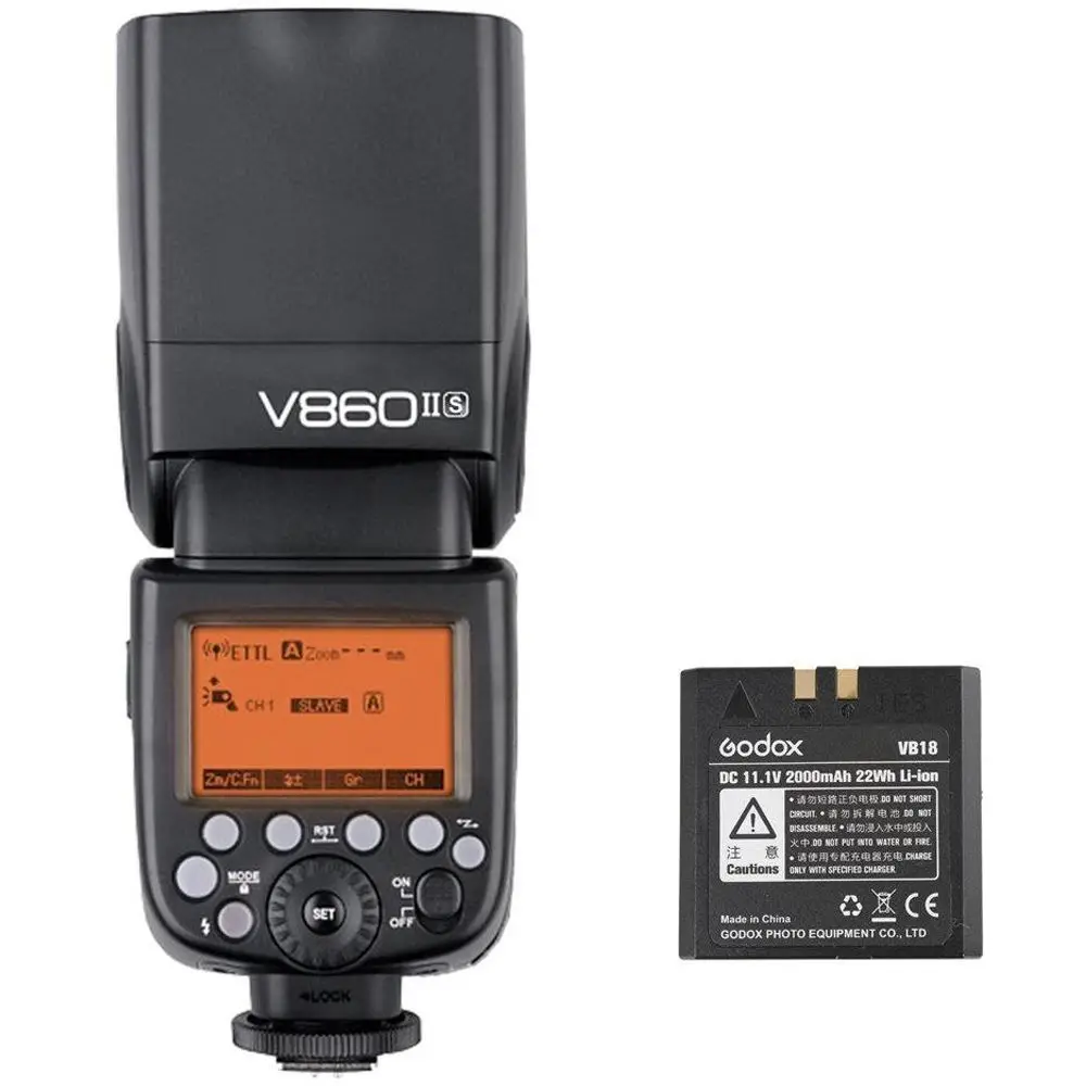 Godox V860II-S iTTL 1/8000S HSS GN60 스피드 라이트 플래시 2.4G 리튬 이온 배터리 소니 A7 A7R A7S A7II A7RII A58 A99 A600 DSLR 카메라