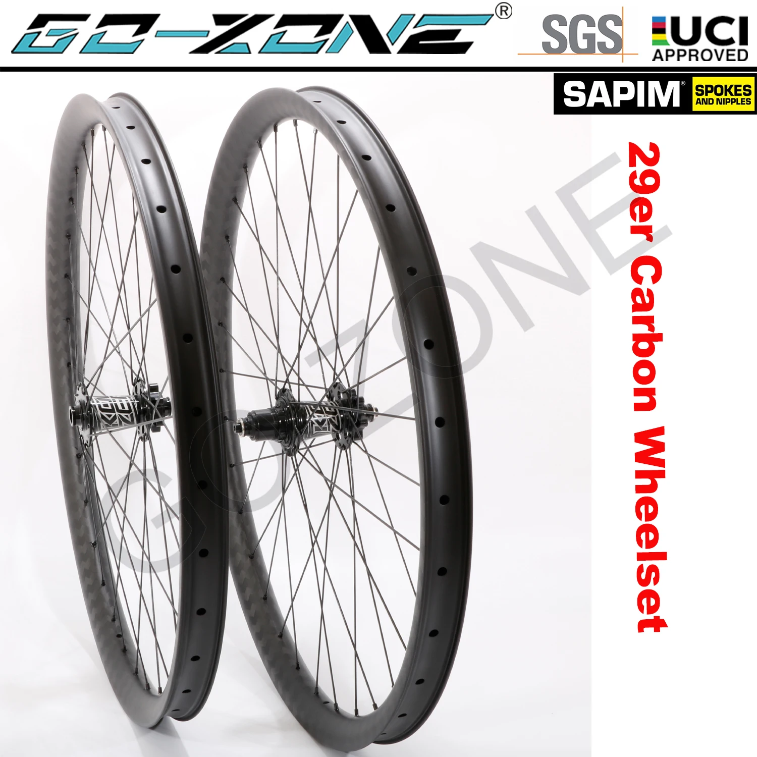 

Light 29er Carbon MTB Wheels Koozer Xm 490 Spaim Bicycle Accessories Thru Axle / Quick Release Tubeless MTB Wheelset 29