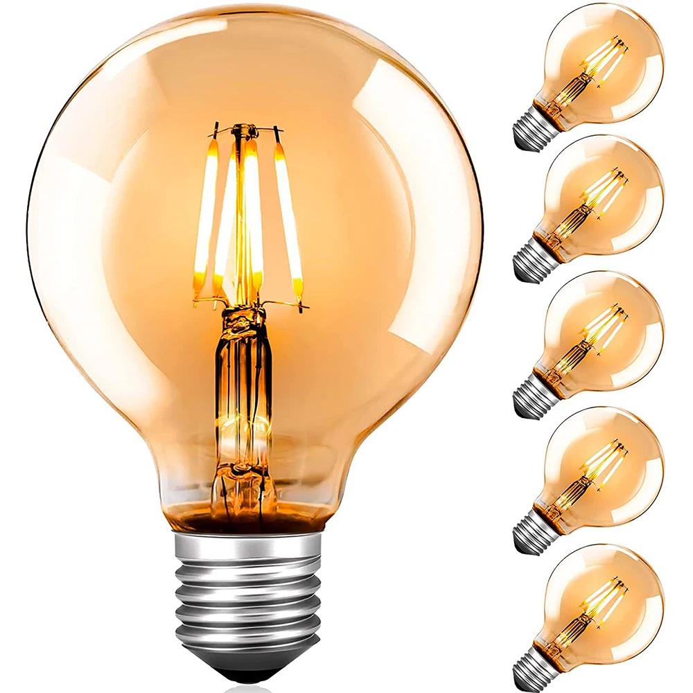 

AC220V E27 G80 G95 G125 LED Retro Glass Decorative Light Dragon Ball Filament Light Bulb Light LED Atmosphere Bulb