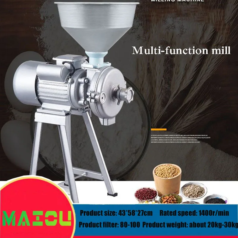 Factory Wet Dry Grain Grinder Machine Commercial Electric Ultra-Fine Rice, Corn, Wheat, Feed Grinding Mill