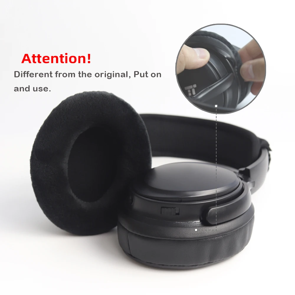 EarTlogis المخملية استبدال وسادات الأذن الوفير ل Taotronics TT-BH22 سماعة أجزاء غطاء للأذن وسادة الكؤوس وسادة عقال