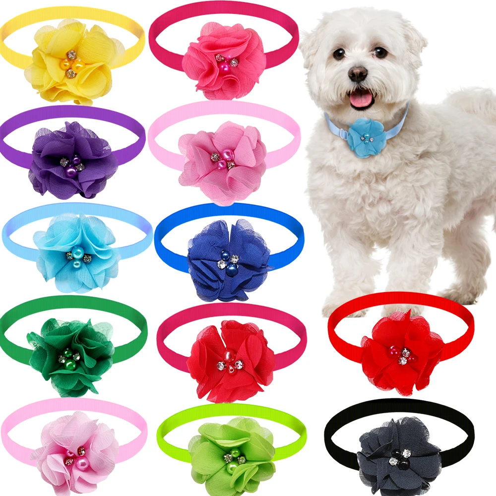 

100pcs Pet Dog Bowtie Small Dog Cat Bow Tie Collar Spring Pet Supplies Dog Grooming Accessories Pet Bowties For Small Dogs