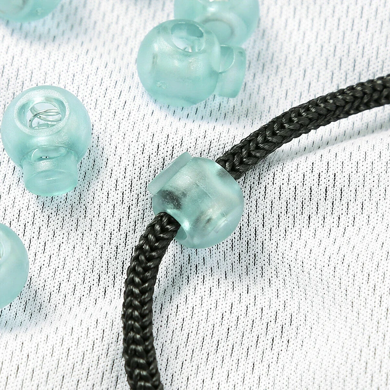 1Pc 15*18mm Plastic Transparent Spring Clasp Stops Double Holes String Cord Locks Spring Fastener for Clothes Shoes