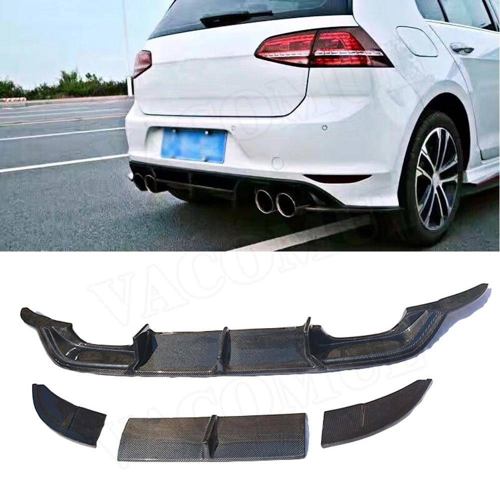 

VACOMUL Carbon Fiber Rear Bumper Diffuser Lip Spoiler Body Kit For Volkswagen Golf 7 MK7 VII Rline Hatchback 2014-2017 FRP